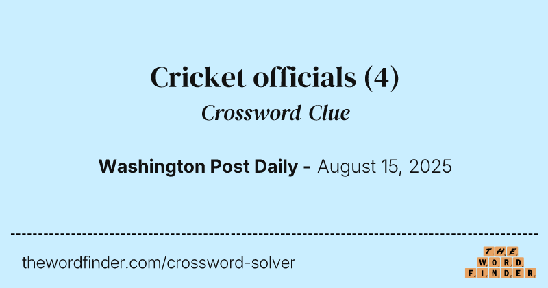 Cricket officials crossword clue image