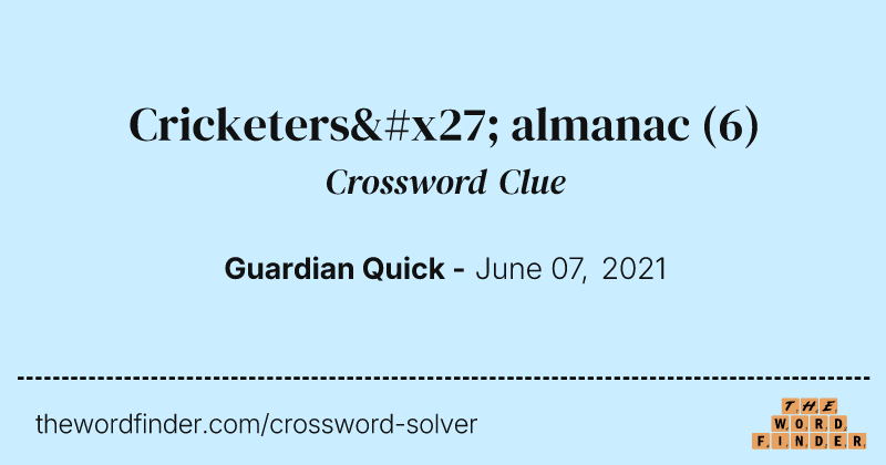 Cricketers' almanac crossword clue image