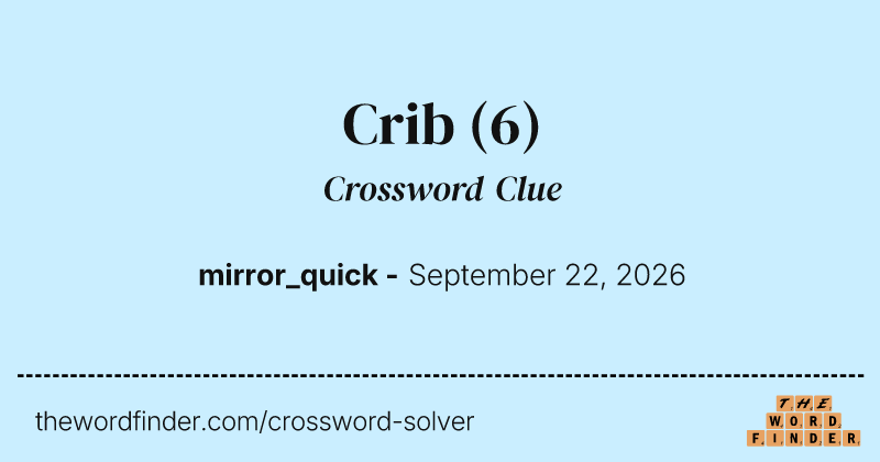 Crib crossword clue image