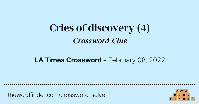 Cries of discovery crossword clue image