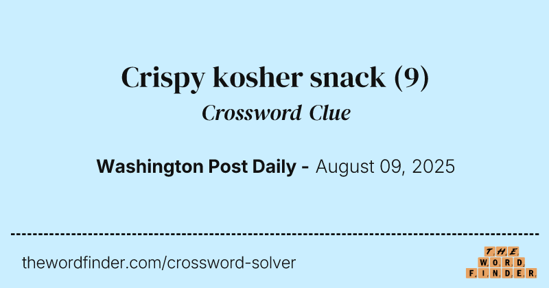 Crispy kosher snack crossword clue image