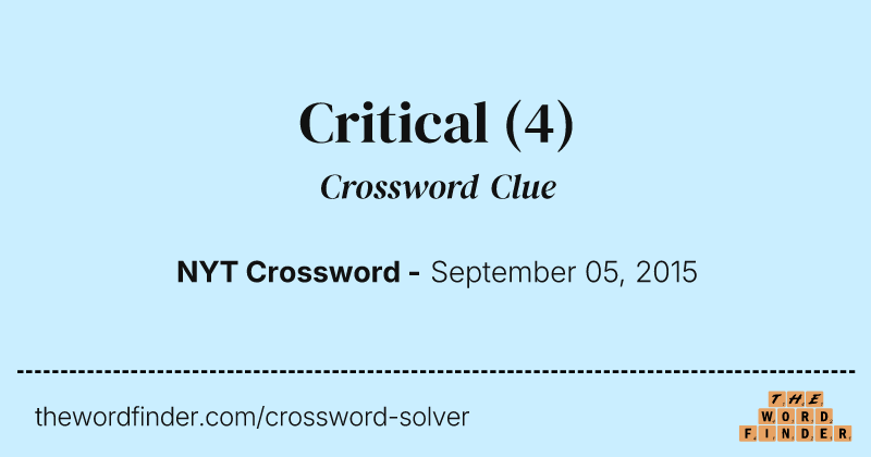 Critical crossword clue image