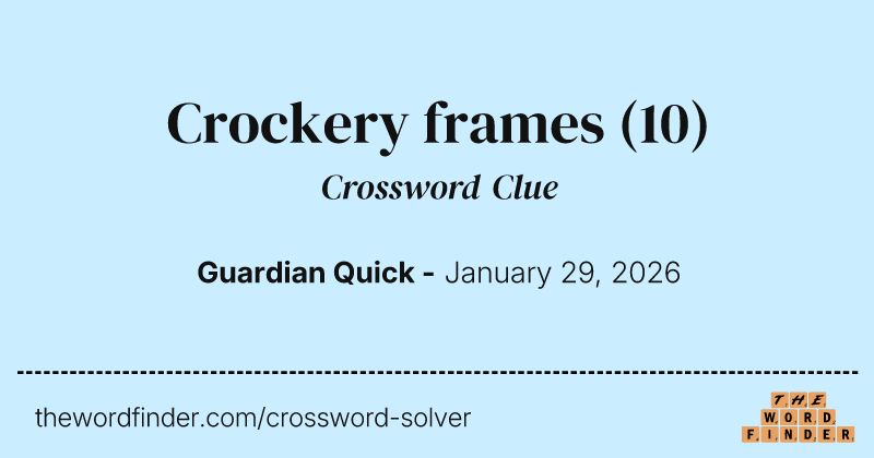 Crockery frames crossword clue image