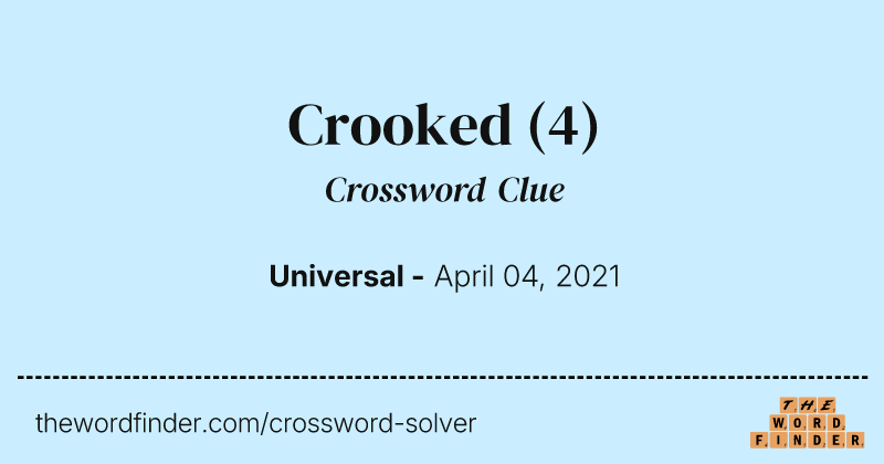 Crooked crossword clue image