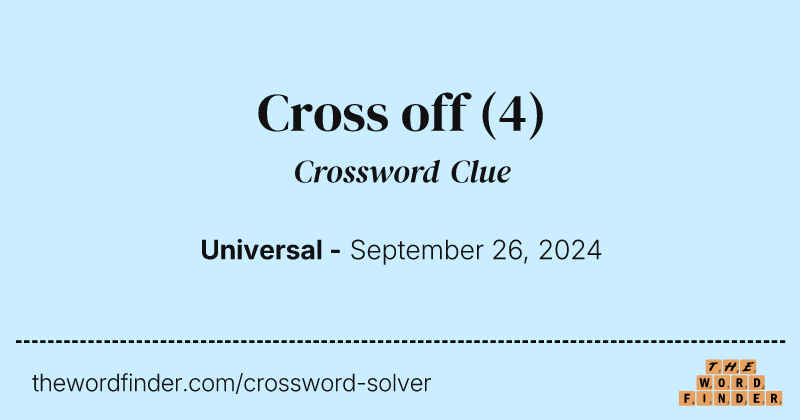 Cross off crossword clue image