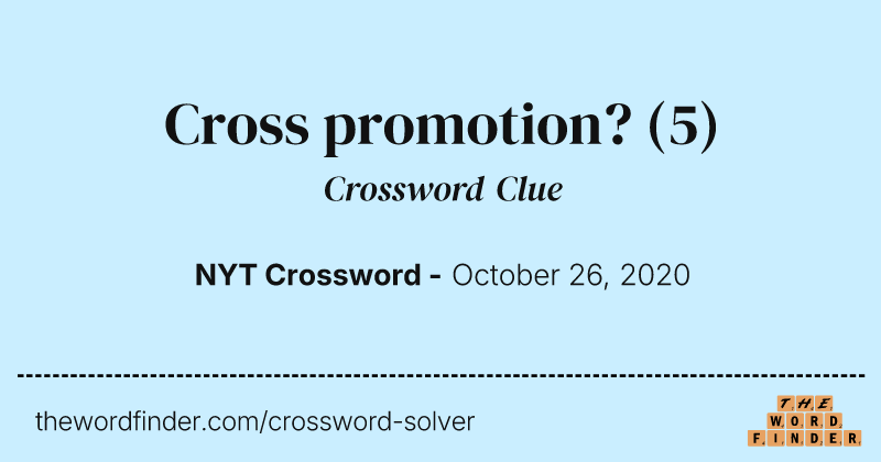 Cross promotion? crossword clue image