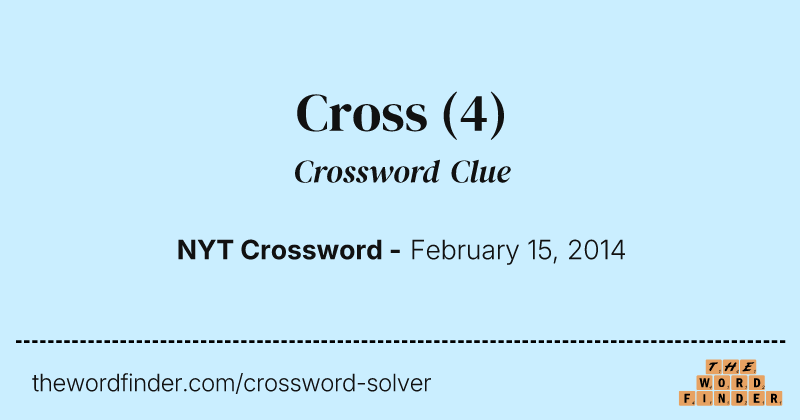 Cross crossword clue image