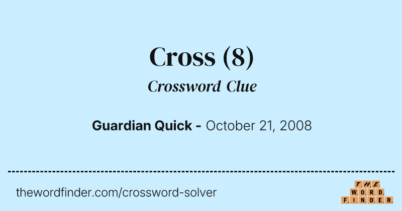 Cross crossword clue image
