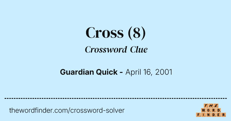 Cross crossword clue image