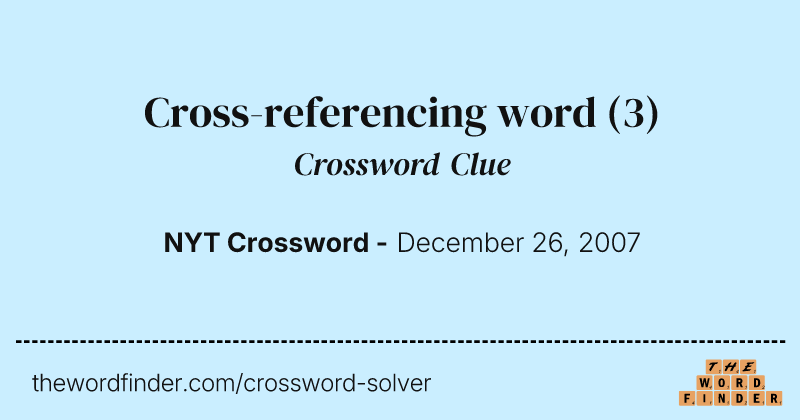 Cross-referencing word crossword clue image