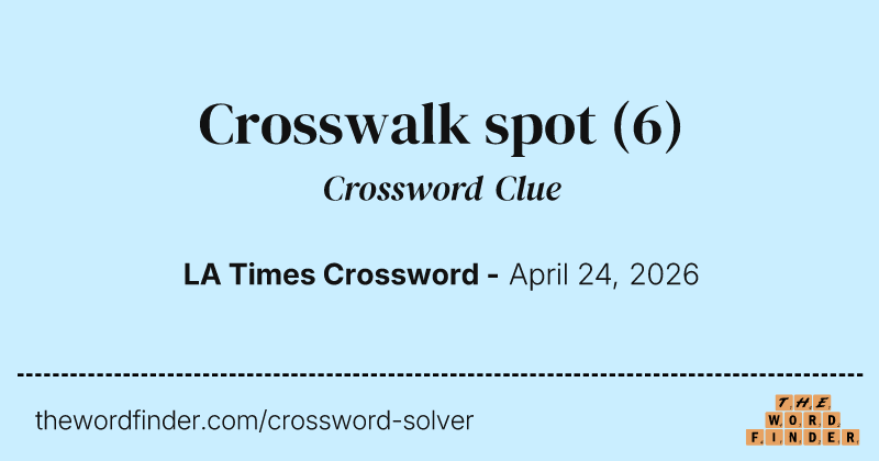 Crosswalk spot crossword clue image