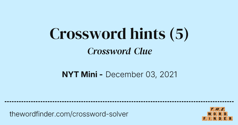 Crossword hints crossword clue image
