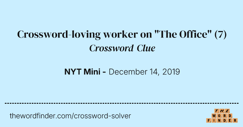 Crossword-loving worker on "The Office" crossword clue image