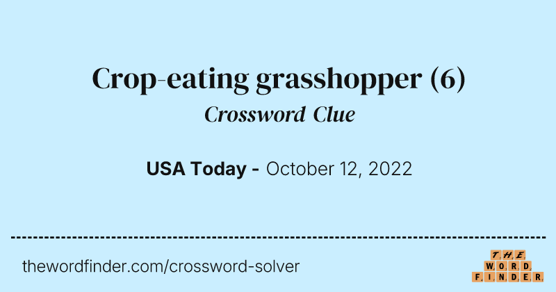 Crop-eating grasshopper crossword clue image