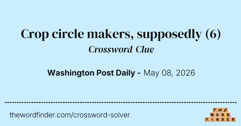 Crop circle makers, supposedly crossword clue image