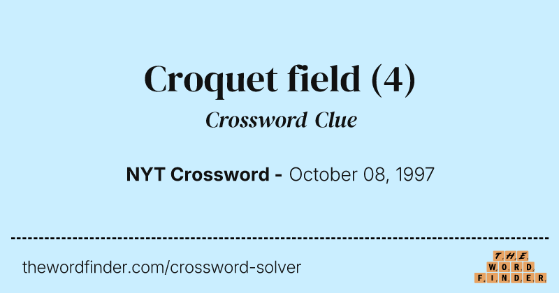 Croquet field crossword clue image