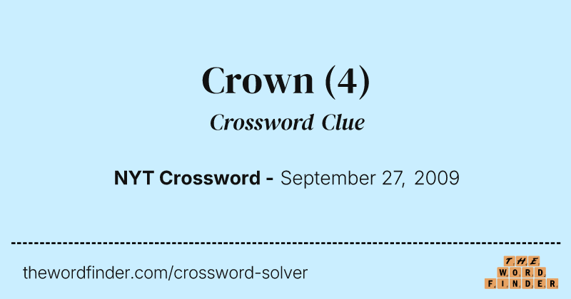 Crown crossword clue image