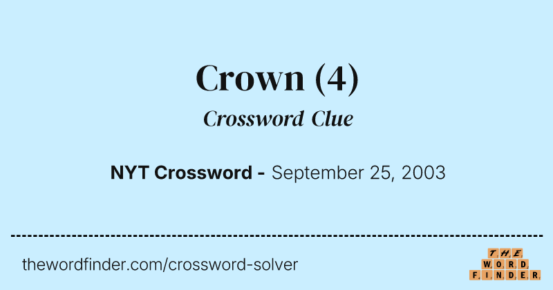 Crown crossword clue image