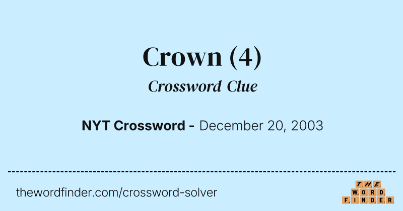 Crown crossword clue image