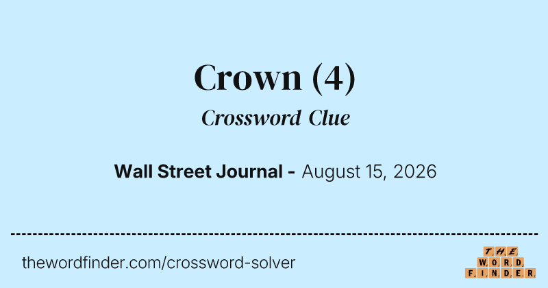 Crown crossword clue image