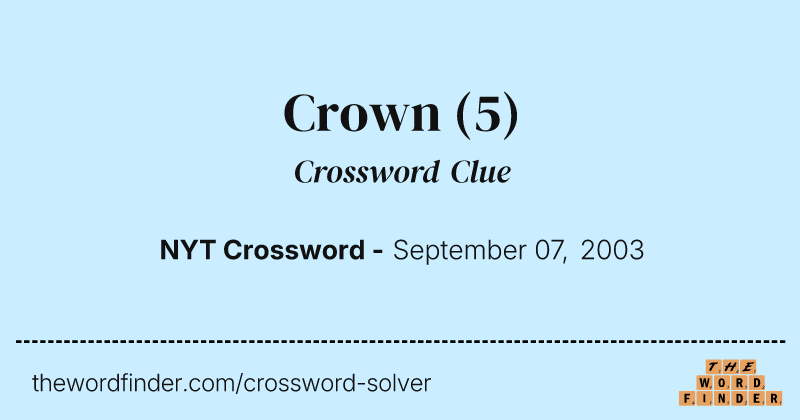 Crown crossword clue image