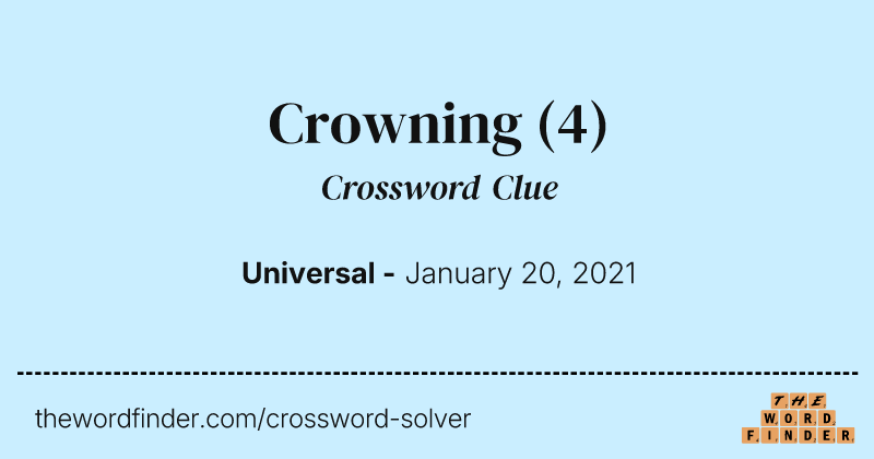 Crowning crossword clue image