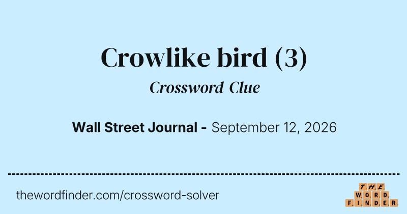 Crowlike bird crossword clue image
