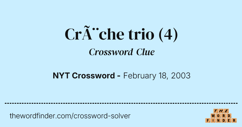 Crèche trio crossword clue image