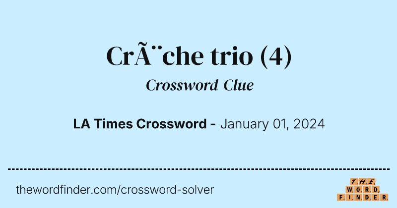 Crèche trio crossword clue image