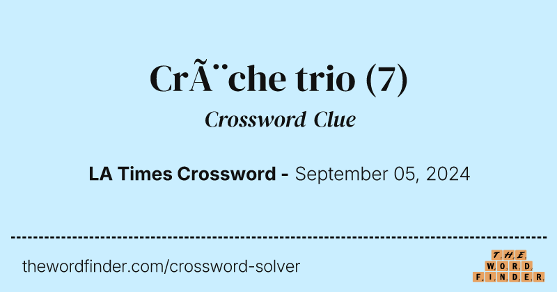 Crèche trio crossword clue image