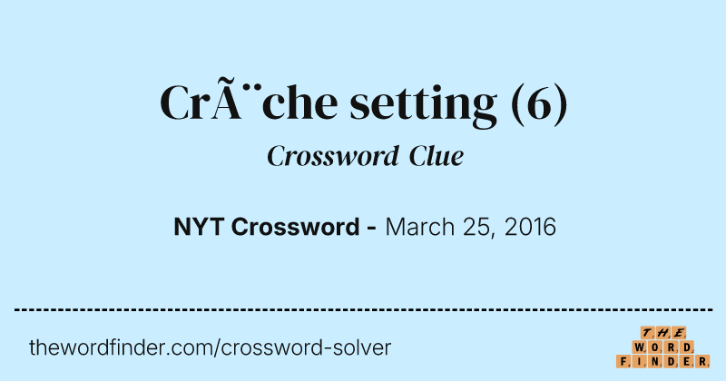 Crèche setting crossword clue image