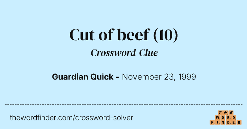 Cut of beef crossword clue image