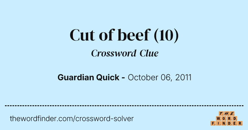 Cut of beef crossword clue image