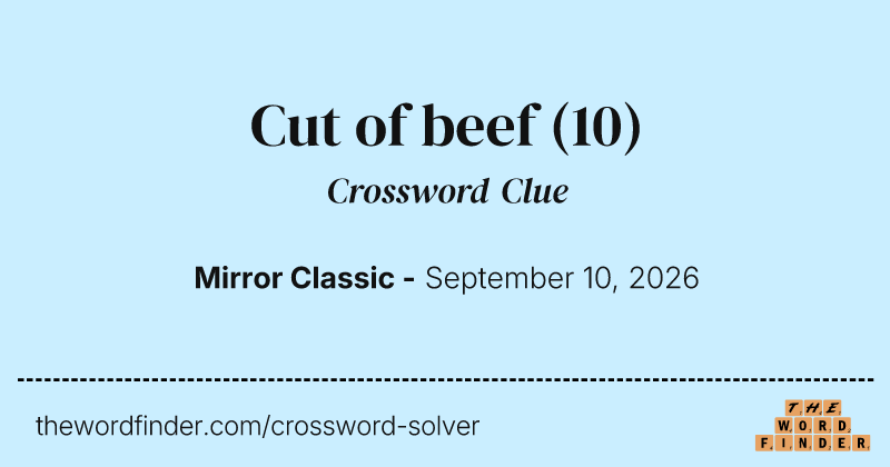 Cut of beef crossword clue image