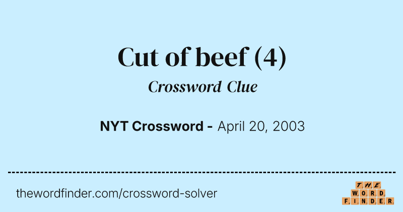 Cut of beef crossword clue image