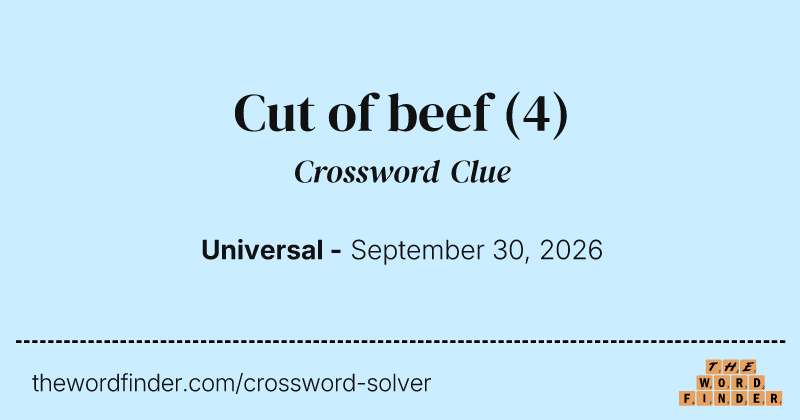 Cut of beef crossword clue image