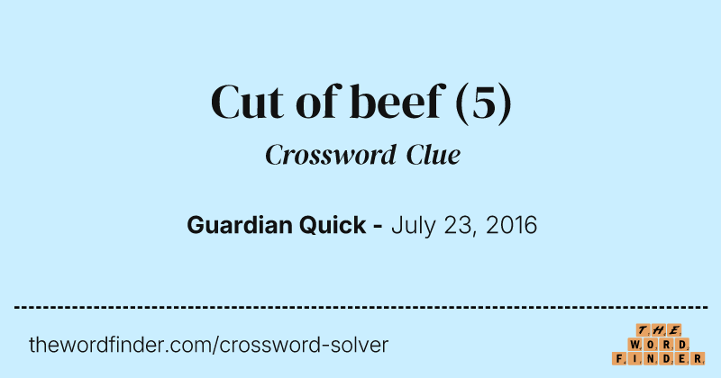 Cut of beef crossword clue image