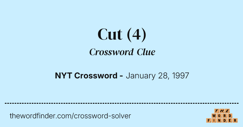Cut crossword clue image
