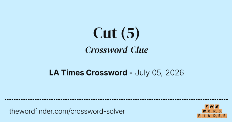 Cut crossword clue image