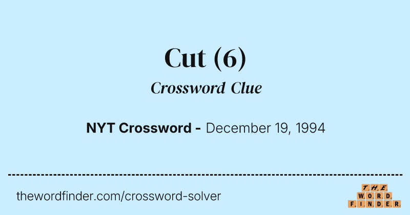 Cut crossword clue image