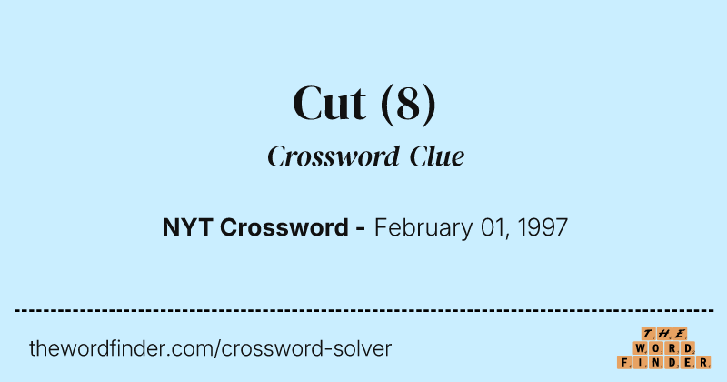 Cut crossword clue image
