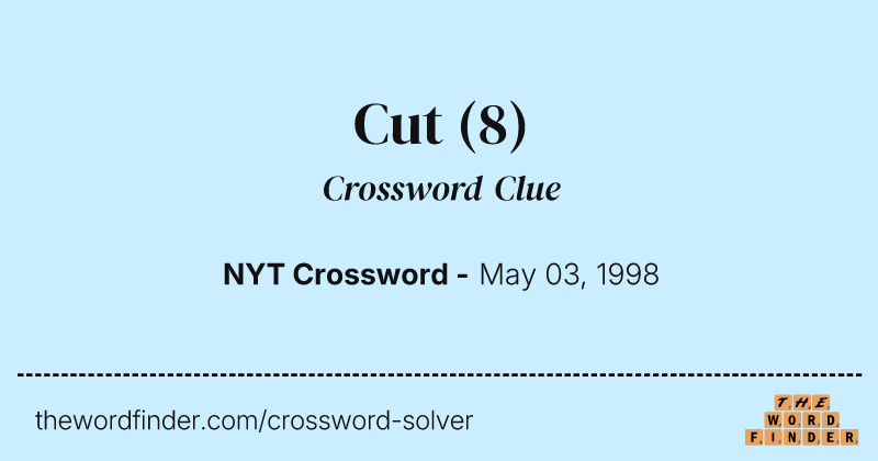 Cut crossword clue image