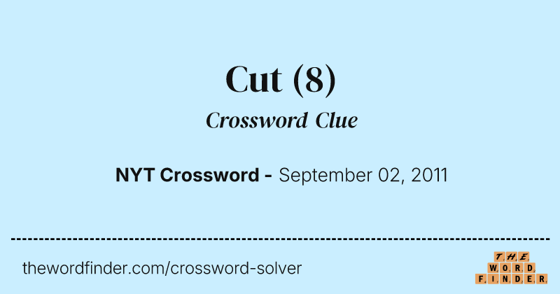 Cut crossword clue image
