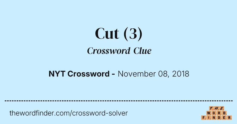 Cut crossword clue image