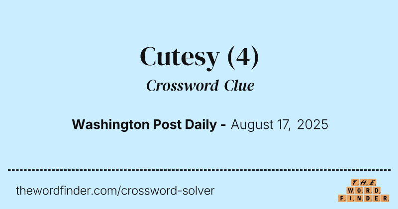 Cutesy crossword clue image