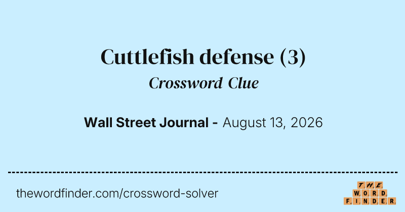Cuttlefish defense crossword clue image