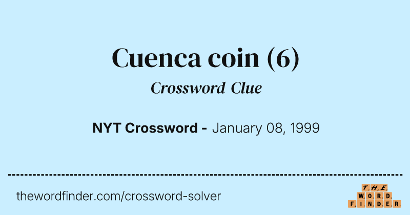 Cuenca coin crossword clue image