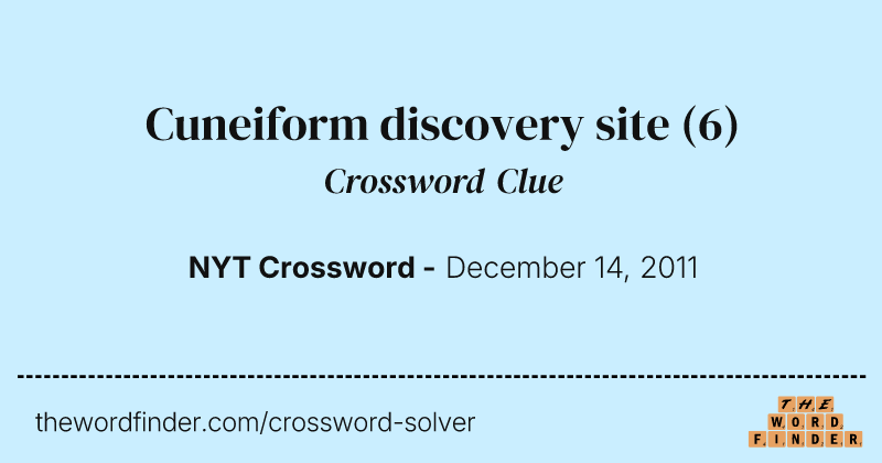 Cuneiform discovery site crossword clue image