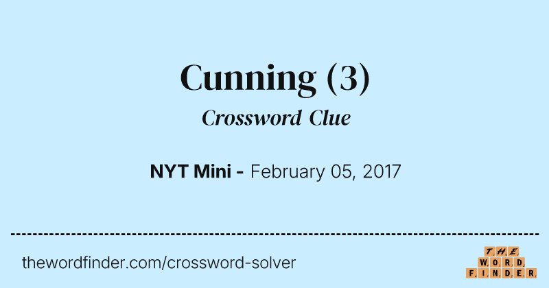Cunning crossword clue image