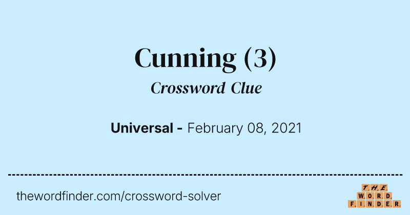 Cunning crossword clue image